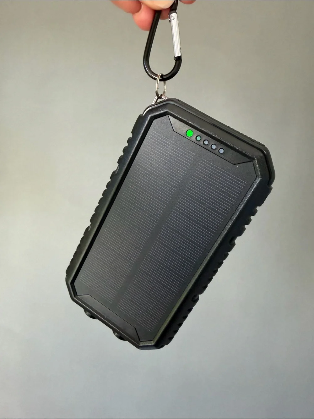Power Bank Rugged Solar Power Bank with Carabiner - Black NWOT unused